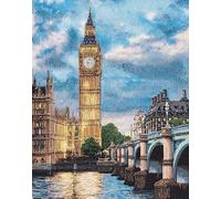Henypt Full Bead Embroidery Kit Picture London Architecture 40X50Cm Needlepoint Spring Beaded Cross Stitch Beaded Pattern 3D Embroidery Kit