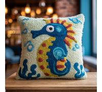 Henypt Latch Hook Craft Kit 17x17 Inch, Complete Embroidery Cushion Kit,Creative Craft Stress Relief Handmade Gift for Beginners,Crows on the Branches