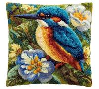 Henypt Latch Hook Cushion Kit for Adults,Hummingbird DIY Rug Hooking Pillow