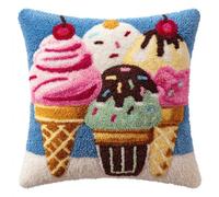 Henypt Latch Hook Cushion Kits, ice Cream