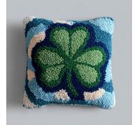 Henypt Latch Hook Sloth Cushion Kits-43X43Cm, Leaves DIY Latch Hook Pillowcase Carpet Embroidery Set, Crochet Canvas Pattern Needlework Crafts for Kids Adults and Beginners, 17X17Inch