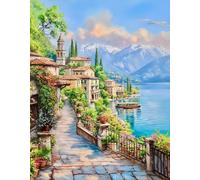 Henypt Stamped Cross Stitch Kits for Beginners Adults with Pattern Funny City Scenery 11Ct DIY Embroidery Crafts for Needle Point Starter Kit Home Decor