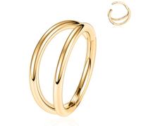 HENYQANN Piercing Ring 16G Conch Piercing Gold Septum Piercing Double Line Daith Helix Tragus Piercing Jewelry Cartilage Earring Lip Eyebrow Belly Piercing 316L Surgical Steel 8mm