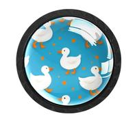 HEOEH 4 PCS Kitchen Cabinet Knobs, Cute Goose Drawer Knobs Dresser Handles