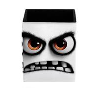 HEOEH Funny Angry Eyes Pen Holder Pen Pot, Square Pencil Cup for Desk
