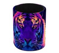 HEOEH Pen Holder for Desk, Tiger Pencil Cup Makeup Brush Holder Leather Multifunctional Desktop Organizer Caddy for Home School Office Desk Accessories