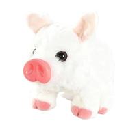 heofonm Electric Pig Plush Realistic Toy, Walking Piggy Pet Interactive Crawling Piglet Electronic Plush Toy Pig Oink Twitch Nose Wag Tail Animated Gifts for Kids (White)