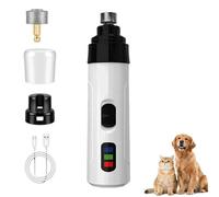 heofonm Silent Groom Pro for Dogs, Silent Groom Pro Nail Grinder, Electric Nail Trimmer with Led Light, 3 Speeds & Replacement Grinding Heads for Dogs and Cats (1pcs)