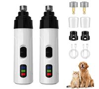 heofonm Silent Groom Pro for Dogs, Silent Groom Pro Nail Grinder, Electric Nail Trimmer with Led Light, 3 Speeds & Replacement Grinding Heads for Dogs and Cats (2pcs)