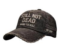 heofonm Still Not Dead Cap - Hard to Kill. Impossible to Break Vintage Dad Hat, Washed Cotton Adjustable Funny Baseball Cap (1pcs)