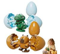 heofonm Wind-Up Animal Hatching Surprise Egg, Reusable Pop Open & Walk, 4 Assorted Animals, Boom Easter Eggs That Pop Open to Walking Dinosaurs, Penguin, Duck, Capybara (Capybar Dinosaurs)