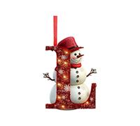 HEONSATI 26 Letter Christmas Ornaments, Personalised Tree Decorations DIY Hanging Letter Ornaments Christmas Decorations Tree A To Z Decorative Xmas Pendant Personalized Baubles Snowman