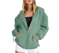 HEONSATI Hoodies for Women Uk, Women's Long Sleeve Sweatshirts Soft Comfortable Casual Hooded Jackets with Pockets Oversized Zip Up Hoodies Ladies Plain Zipper Lightweight Drawstring Cardigans Tops