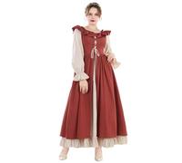 HEONSATI Medieval Peasant Costume Women Renaissance Halloween Costumes Elasticated Steampunk Cocktail Medieval Elegant Outfits Long Maxi Vintage Gothic Victorian Cosplay Dresses Waist Prom Party