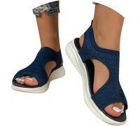 HEONSATI Sandals for Women Orthopedic Mesh Soft Walking Shoes Open Toe Ankle Strap Comfortable with Adjustable Slingback Breathable Washable Sandals Comfy Wide Fit Cushion Arch Support Slide