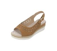 HEONSATI Womens Platform Sandals Wedge Espadrille Walking Wide Width Sandals Ankle Strap Elastic Platform Casual Orthopedic Roman Dressy Women Shoes Leather Summer Open Toe Wedge High Heel Slip on