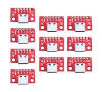 Heoscus 10Pcs USB Type C Connectors Board 3.1 Basic Board Red Adapters Board Pin Header Female Connectors