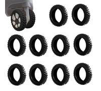 HEOUCH Pack of 10 Wheel Protectors Black Silicone Protective Case Noise Reduction Water Resistance Fits Most Universal 8 Wheel Luggage Wheels, Black, Popular Aesthetics