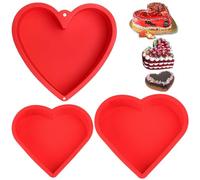 HEOUCH Silicone Cake Molds, 10 Inch Heart Cake Mold, 3D Silicone Sweet Molds, Non-Stick Cake Moulds, DIY Baking Creations, Heart Shaped Cake Baked with Love (B)