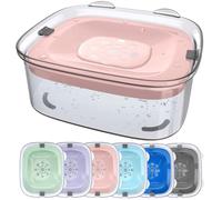 Heouvo 3L Dog Water Bowl No Spill, 101oz Large Spill Proof Dog Bowl Reduce Refill, Anti Splash No Mess Dispenser Dripless Slow Drinking Water Bowl for Sloppy Messy Drinkers (Pink)