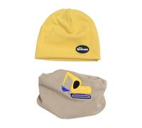 HEOXIN Baby Hat Tube Scarf Set, Newborn Soft Winter Beanie Toddler Caps and Loop Scarf, Infant Baby Cap and Scarf with Excavator, Warm Hat Scarf Set for 6-12 Months Baby Girl Boy Unisex, Yellow M