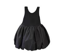 HEOXIN Newborn Baby Girls Puffy Princess Dress, Infant Sleeveless Tutu Round Neck Dresses with Backless Cross-Rope for Shooting Birthday Party 1-2 Years, Black