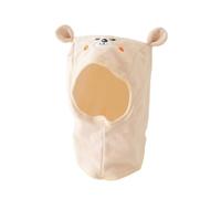 HEOXIN Newborn Baby Hat, Toddler Soft Winter Beanie with Bear Pattern and Bear Ears, Kids Baby Cute Caps Hood for 6-36 Months Baby Girl Boy Unisex, One Size, Beige