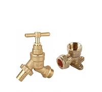 hep® 1/2" BSP Outdoor Garden Tap Bib Tap with 15mm x 1/2" Brass Wall Plate Elbow WRAS Approved