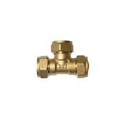 hep Online 15mm Brass Compression Tee Wras & Bs Approved For Hot Cold Water Heating Cooling (Pack Of 1)