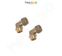 hep Online 15mm Compression By 1/2" Bsp Brass Male Iron Elbow Adaptors 15mm X 1/2" Male (Pack Of 2)