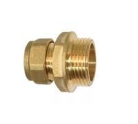 hep Online 15mm Compression By 3/4" Bsp Brass Male Iron Coupler Straight Adaptors 15mm X 3/4" Male (Pack Of 1)