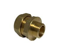 hep Online 22mm Compression By 1/2" Bsp Brass Male Iron Coupler Straight Adaptors 22mm X 1/2" Male (Pack Of 1)