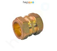 hep Online 35mm Brass Compression Coupler Wras & Bs Approved For Hot & Cold Water (Pack Of 1)