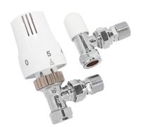 hep Online Angled Thermostatic Radiator Valve And Lockshield Set 15mm - White