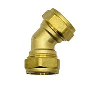 hep Online® Compression 22mm Brass Elbow Bend 45° Right Angle Brass Fitting Obtuse Bend