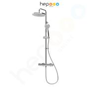 hep Online Dual Outlet Safe-Touch Thermostatic Shower With Telescopic Riser Kit, Overhead Soaker And Handset