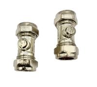 hep Online Hep 15mm Compression Straight Service Valve For Tap Connector Flexi Pipes Wras Approved, Pack Of 2