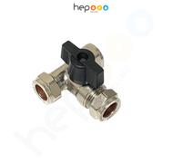 hep Online Hep 15mm Isolation Tee Valve Chrome Plated With Thumb Turn Lever 1/4" Trun (1 Pack)
