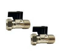 hep Online Hep 15mm X 1/2" Male Flat Faced With Black Lever Chrome Service Isolationg Valve Straight, Pack Of 2