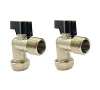 hep Online Hep 15mm X 3/8" Male Threaded Flat Faced Isolation Ball O Fix Angled Service Valves With Black Lever, Pack Of 2