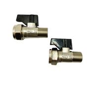 hep Online Hep 15mm X 3/8" Male Threaded Flat Faced Isolation Ball O Fix Straight Service Valves With Black Lever, Pack Of 2