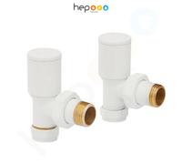 hep Online Round Angled Manual Radiator Valve 15mm - White (Angled)