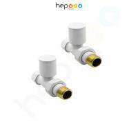 hep Online Round Straight Manual Radiator Valve 15mm - White (Straight)