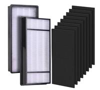 HEPA Filter Compatible with Honeywell HRF-H1 HRF-H2 HPA050 HPA060 HPA150 HPA160 HHT055 HHT155 Series Air Purifiers - 2 True HEPA Replacement Filters and 8 Carbon Pre Filters