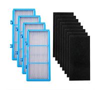 HEPA Filter Replacement-Air Purifier with AER1 Filter for HAPF30at-Total Air HAPF Type Filter, HAPF30at Filter and HAP242 Holmes Filter, (4 True HEPA + 8 Carbon Booster Filters) 1.2" x 10" x 4.6"