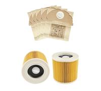 Hepa Filters， Dust Bags， .Compatible For Karcher. WD2.250 WD2250 A2004 A2054 MV2 WD2 Vacuum Cleaner Bags Replacement Spare Parts Accessories (Color : 2 filter 5 bag)