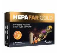 Hepafar Gold Premium with Glutathione, Turmeric, Silybin Complex, Choline, Artichoke, and Ginger - Liver Supplement, 30 Capsules, by Sensilab