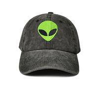 Hepandy Embroidered Animals Baseball Hats, Alien Head (Washed Black), One Size