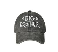 Hepandy Embroidered Baseball Caps for Boys Girls, Big Brother (Washed Black), One Size