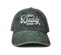 Hepandy Embroidered Baseball Hats for Mom Dad Grandma Grandpa Aunt Nana, Best Daddy Ever (Washed Army Green), One size